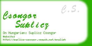 csongor suplicz business card